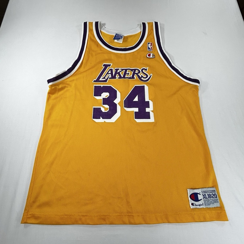 Shaquille O'Neal LA Lakers NBA Vintage Kids Jersey Champion Sz. Y-XL (18-20)